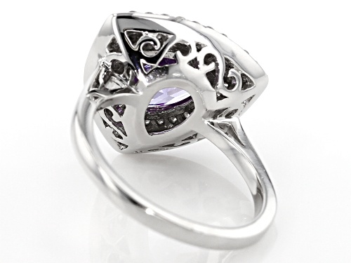 Bella Luce ® 7.02CTW Lavender & White Diamond Simulants Rhodium Over Silver Ring - Size 9