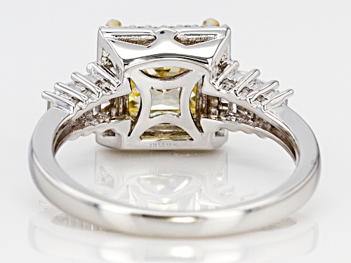 Bella Luce ® 3.14CTW Canary & White Diamond Simulants Rhodium Over Sterling Silver Ring - Size 10