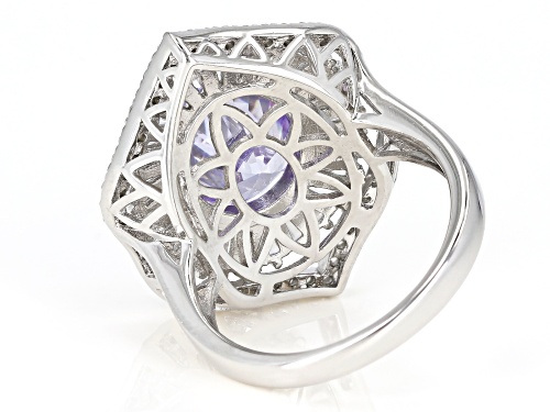 Bella Luce ® 11.31CTW Lavender & White Diamond Simulants Rhodium Over Sterling Silver Ring - Size 9
