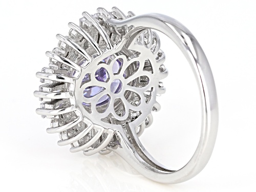 Bella Luce ® 8.16CTW Lavender & White Diamond Simulants Rhodium Over Silver Ring - Size 9