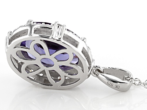 Bella Luce ® Lab Created Color Change Sapphire/Diamond Simulant Rhodium Over Silver Pendant W/Chain