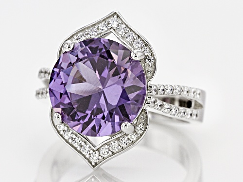 Bella Luce ® Lab Created Sapphire & White Diamond Simulant Rhodium Over Silver Ring - Size 11
