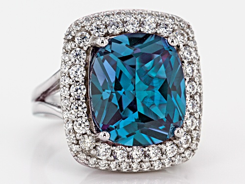 Bella Luce ® Lab Created Color Change Sapphire & White Diamond Simulant Rhodium Over Silver Ring - Size 5