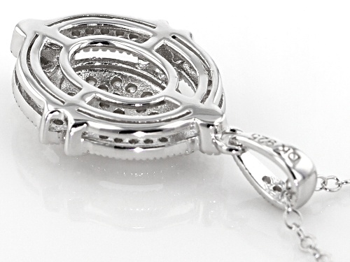 Bella Luce ® 0.50CTW White Diamond Simulant Rhodium Over Sterling Silver Pendant With Chain