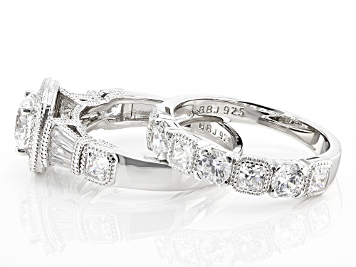 Bella Luce ® 5.89CTW White Diamond Simulant Rhodium Over Sterling Silver Ring With Band - Size 7