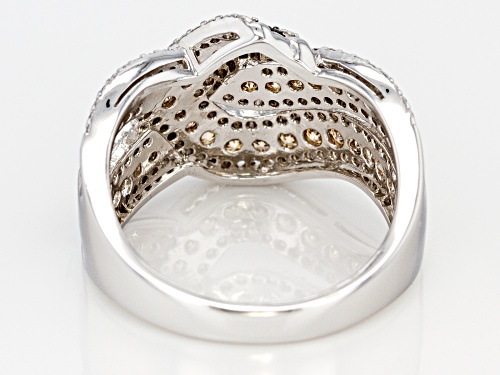 Bella Luce ® 1.98CTW Champagne and White Diamond Simulants Rhodium Over Sterling Silver Ring - Size 8