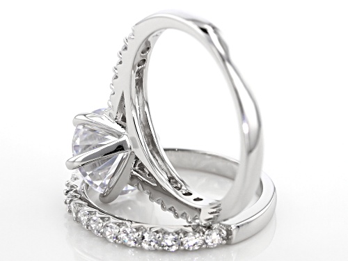 Bella Luce ® 5.45CTW White Diamond Simulant Rhodium Over Sterling Silver Ring With Band - Size 8