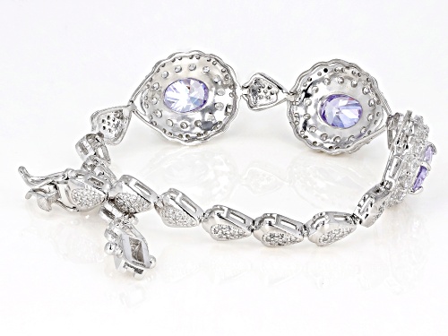 Bella Luce ® 18.81CTW Lavender And White Diamond Simulants Rhodium Over Sterling Silver Bracelet - Size 8