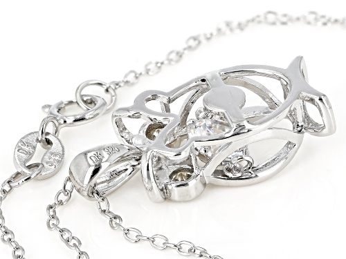 Bella Luce ® 1.05CTW White Diamond Simulant Rhodium Over Silver Owl Pendant With Chain (0.58CTW DEW)