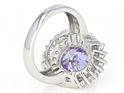 Bella Luce ® 8.70CTW Lavender And White Diamond Simulants Rhodium Over Silver Ring (5.13CTW DEW) - Size 7