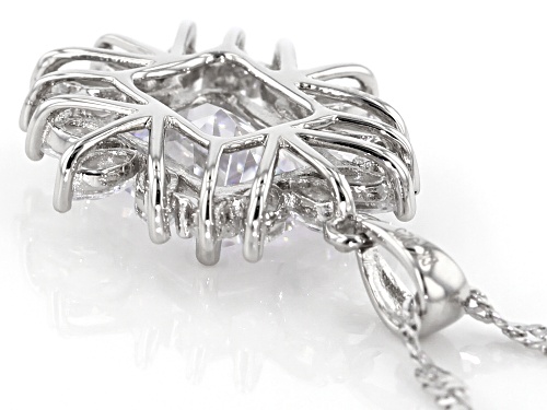 Bella Luce ® 7.27CTW White Diamond Simulant Rhodium Over Silver Pendant With Chain (4.07CTW DEW)