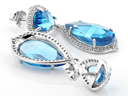 Bella Luce ® 15.58CTW Blue Apatite And White Diamond Simulants Rhodium Over Silver Earrings