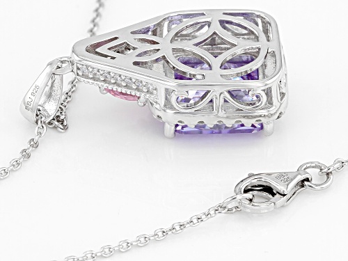 Bella Luce ® 9.24CTW Lavender, Pink & White Diamond Simulants Rhodium Over Silver Pendant W/Chain