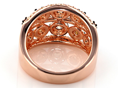 Bella Luce ® 2.35CTW Mocha, Champagne, & White Diamond Simulants Eterno ™ Rose Over Silver Ring - Size 10