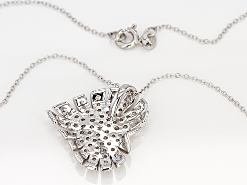 Bella Luce ® 2.79CTW White Diamond Simulant Rhodium Over Silver Heart Pendant With Chain