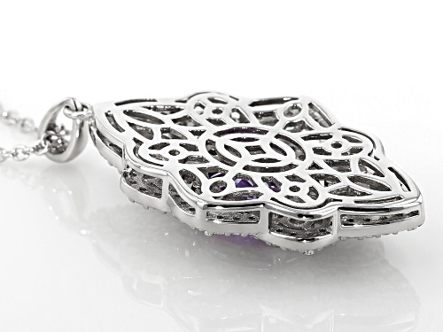 Bella Luce ® 8.74CTW Lavender And White Diamond Simulants Rhodium Over Silver Pendant With Chain