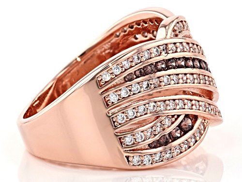 Bella Luce ® 1.33CTW Mocha And White Diamond Simulants Eterno ™ Rose Gold Over Sterling Silver Ring - Size 7