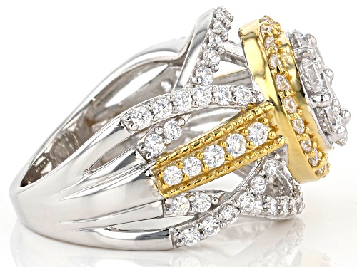 Bella Luce ® 3.88CTW White Diamond Simulant Eterno ™ Yellow Gold And Rhodium Over Silver Ring - Size 9