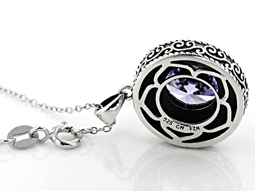 Bella Luce  Lavender Diamond Simulant Rhodium Over Silver Pendant With Chain