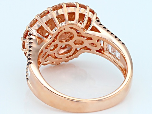 Bella Luce ® 6.16CTW Champagne, Mocha, And White Diamond Simulants Eterno ™ Rose Over Silver Ring - Size 7