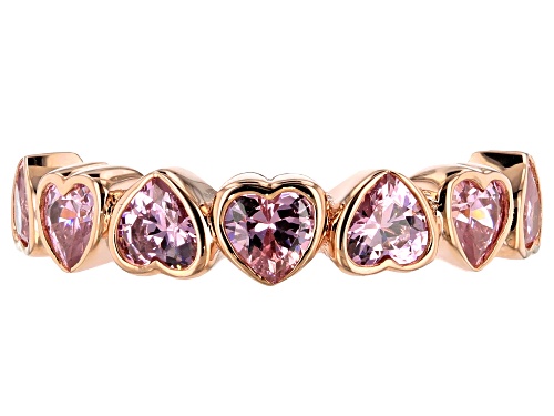Bella Luce ® 5.85CTW Pink Diamond Simulants Eterno ™ Rose Gold Over Silver Heart Ring - Size 7