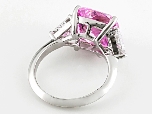 Bella Luce ® 18.25CTW Pink And White Diamond Simulants Rhodium Over Silver Ring (11.04CTW DEW) - Size 12