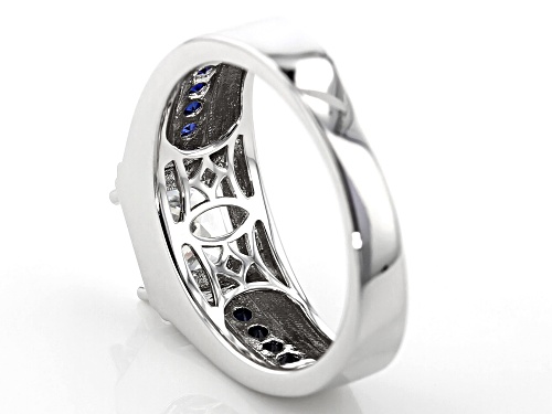 Bella Luce ® 2.61CTW Lab Created Sapphire And White Diamond Simulants Rhodium Over Silver Mens Ring - Size 11
