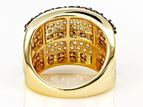 Bella Luce ® 5.48ctw Mocha and White Diamond Simulants Eterno ™ Yellow Ring (2.5ctw DEW) - Size 5