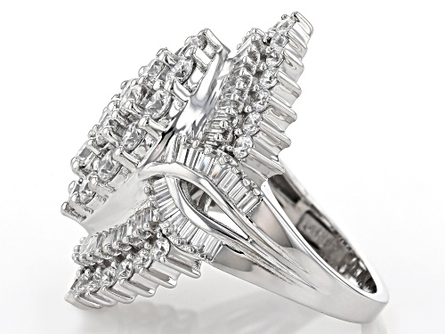 Bella Luce ® 7.40ctw White Diamond Simulant Rhodium Over Sterling Silver Ring (4.04ctw DEW) - Size 5