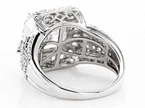 Bella Luce ® 10.63ctw Asscher Cut and Round Rhodium Over Sterling Silver Ring (6.72ctw DEW) - Size 11