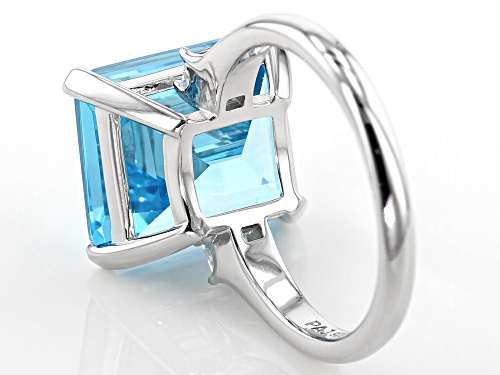 Bella Luce ® 15.34ctw Blue and White Diamond Simulants Rhodium Over Sterling Ring (11.46ctw DEW) - Size 10
