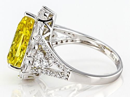 Bella Luce ® 8.37ctw Lab Created Yellow Sapphire and Diamond Simulant Rhodium Over Silver Ring - Size 8