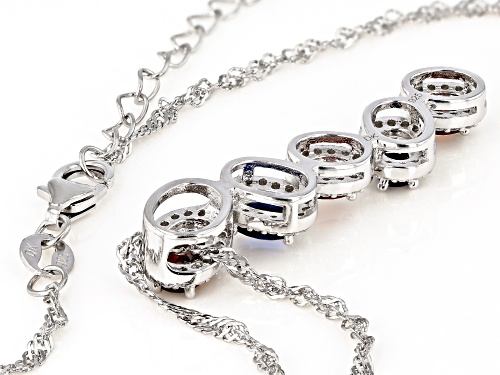 Bella Luce® Blue Sapphire, Ruby, Diamond Simulants Rhodium Over Silver Pendant With Chain