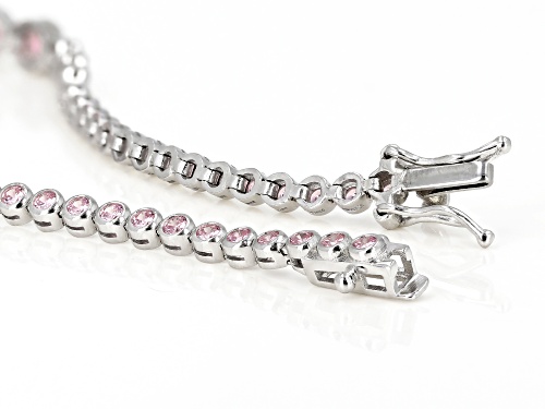 Bella Luce ® 10.10ctw Pink Diamond Simulant Rhodium Over Silver Tennis Bracelet (5.88ctw DEW) - Size 8