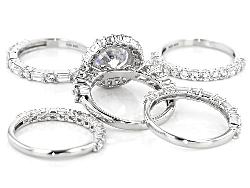 Bella Luce ® 12.73ctw Rhodium Over Sterling Silver Ring- Set of 5 (6.06ctw DEW) - Size 8