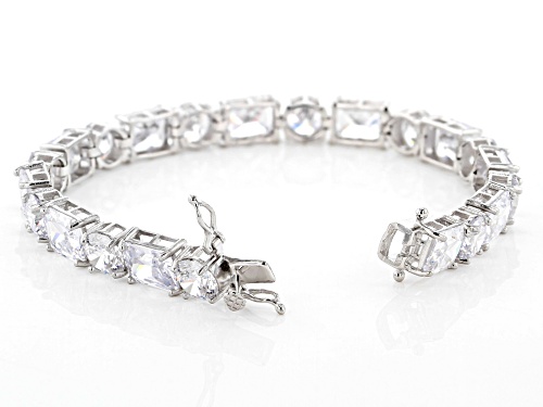 Bella Luce ® 69.29ctw White Diamond Simulant Rhodium Over Silver Tennis Bracelet (42.90ctw DEW) - Size 7.25