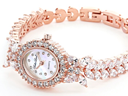 Bella Luce ® 30.36ctw White Diamond Simulant 18K Rose Gold Over Brass Wrist Watch (16.64ctw DEW)