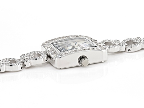 Bella Luce® Ladies Round Diamond Simulant 6.69ctw Mop Sterling Silver Watch