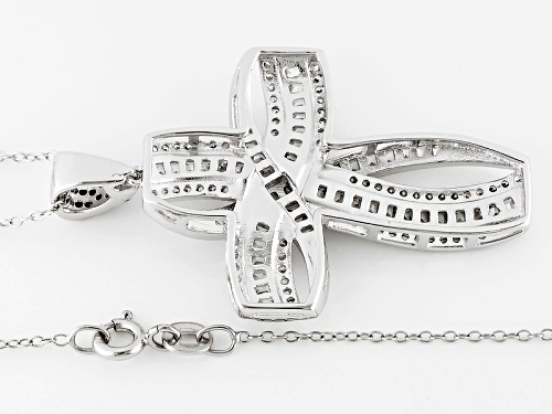 Bella Luce ® 3.07ctw Rhodium Over Sterling Silver Cross Pendant With Chain (2.28ctw Dew)
