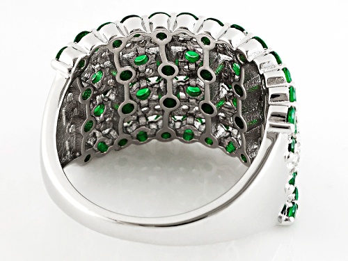 Bella Luce ® 2.21ctw Emerald And White Diamond Simulants Rhodium Over Sterling Silver Ring - Size 7