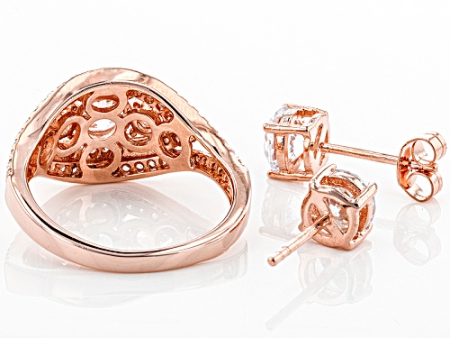 Bella Luce ® 2.42ctw Eterno ™ Rose Ring And Earrings (1.46ctw Dew)