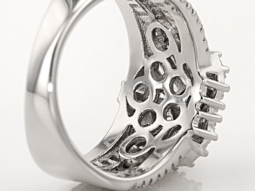 Bella Luce ® 2.24ctw Rhodium Over Sterling Silver Heart Ring (1.58ctw Dew) - Size 11