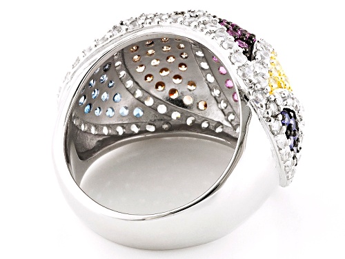 Bella Luce ® 6.26ctw Multicolor Gemstone Simulants Rhodium Over Sterling Silver Ring - Size 5