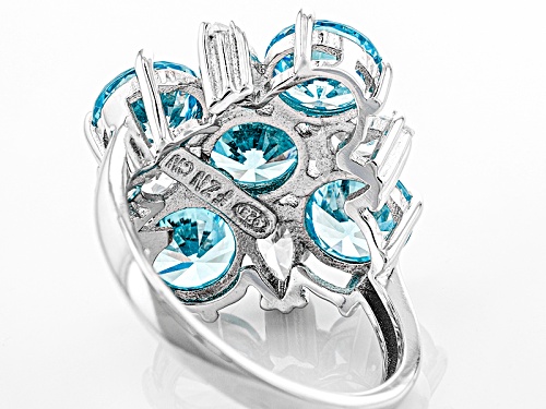 Bella Luce ® 8.41ctw Neon Apatite And White Diamond Simulants Rhodium Over Sterling Silver Ring - Size 10