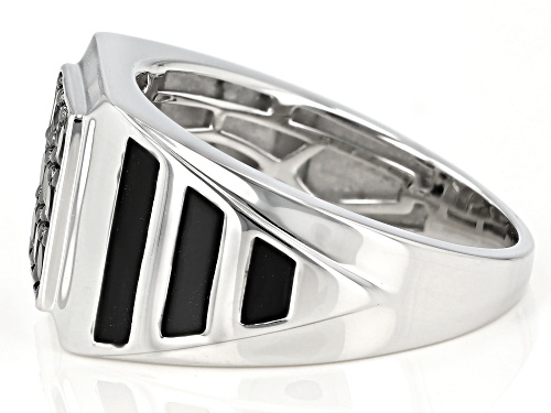 Bella Luce ® 1.80ctw Black Diamond Simulant Rhodium Over Sterling Silver Men's Ring (0.99ctw DEW) - Size 10
