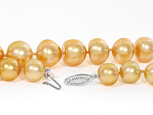 10-14mm Golden Cultured South Sea Grande Pearl 14k White Gold 18 Inch Necklace - Size 18