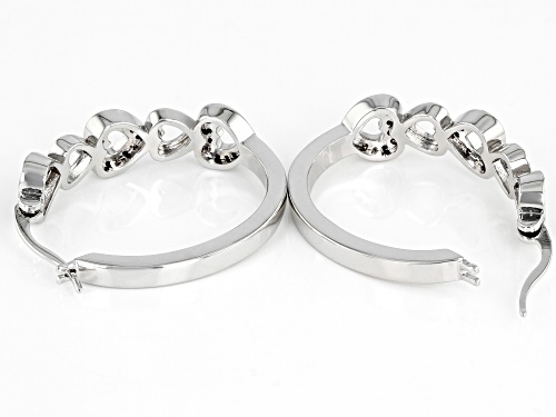 Emulous™ 0.25ctw Round Black Diamond Rhodium Over Brass Heart Hoop Earrings