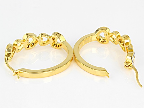 Emulous™ 0.25ctw Round White Diamond 14K Yellow Gold Over Brass Heart Hoop Earrings