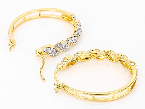 Emulous™ Round White Diamond Accent 14k Yellow Gold Over Bronze Hoop Earrings