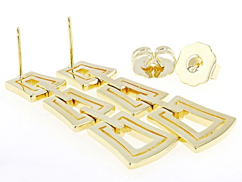 Emulous™ Round White Diamond Accent 14k Yellow Gold Over Bronze Dangle Earrings